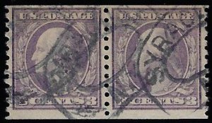 Scott #494 - $25.00 – Fine-used – PSE cert graded Fine-70 - Tough coil pair!!