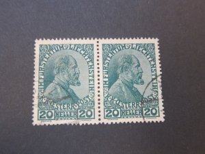 Liechtenstein 1917 Sc 8 pair FU