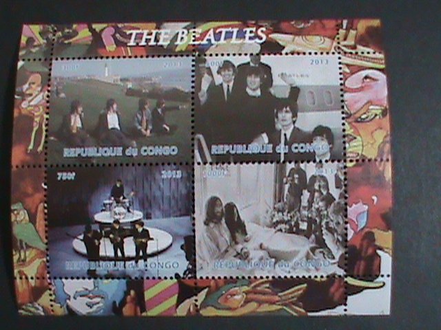 CONGO  STAMP:2013 THE FAMOUS BEATLES MNH S/S SHEET  WITH ORIGINAL GUM.