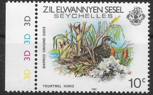 SEYCHELLES-Z.E.S. SG100 1985-7 10c DEFINITIVE 1987 IMPRINT MNH