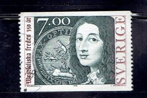 SWEDEN SCOTT#2274 1998 7kr QUEEN KRISTINA & MEMORIAL MEDAL - USED