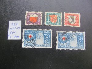 SWITZERLAND 1928 USED SC B45-48+ SET VF/XF  (185)