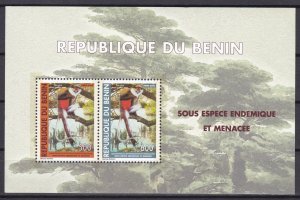 BENIN 2003 BL 59 BLOCK SOUVENIR SHEET RED BELLY MONKEY APES MONKEYS MNH-