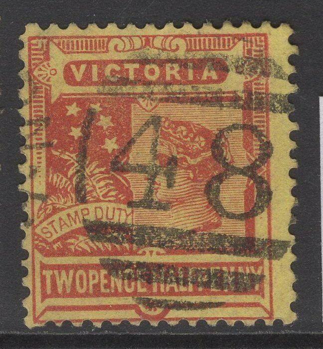 VICTORIA SG315b 1893 2½d RED/YELLOW USED 