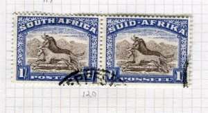 SOUTH AFRICA; 1947-54 early Pictorial issue fine used 1s. pair 