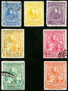 Ecuador Stamps # 63-9 Used XF