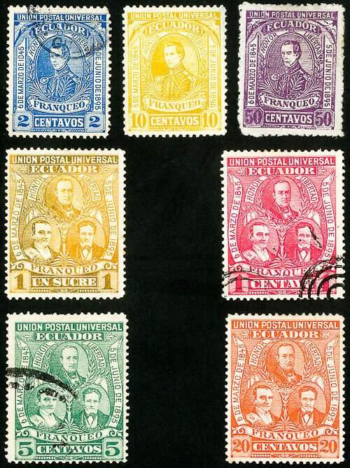 Ecuador Stamps # 63-9 Used XF