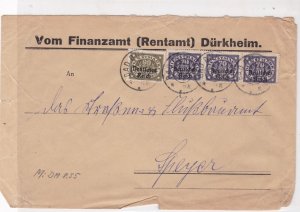 Germany 1922 Bad Durkheim Cancels Officials Stamps Cover ref 22964