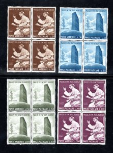 VATICAN 416-419 MNH VF  Blocks Pope Paul VI visits UN Oct 1965  Complete set