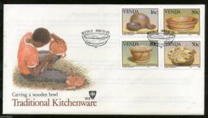 Venda 1989 Traditional Kitchenware Art Handicraft Tribes Sc 189-92 FDC # 16459