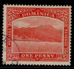 DOMINICA EDVII SG48b, 1d scarlet, FINE USED.