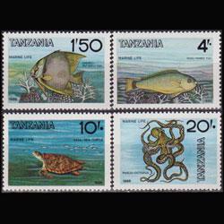 TANZANIA 1986 - Scott# 328-31 Marine Life Set of 4 NH