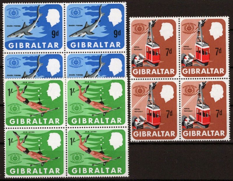 ZAYIX Gibraltar 200-202 MNH Block ITY Emblem Tourism Marine Life 042523S54