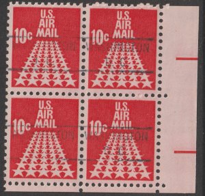 U.S.  Scott# C72 1968 50 Star Runway Issue XF MNH Block of 4 Precancel