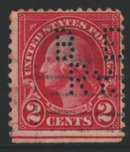 USA Sc#554 Used - perfin BE Ry