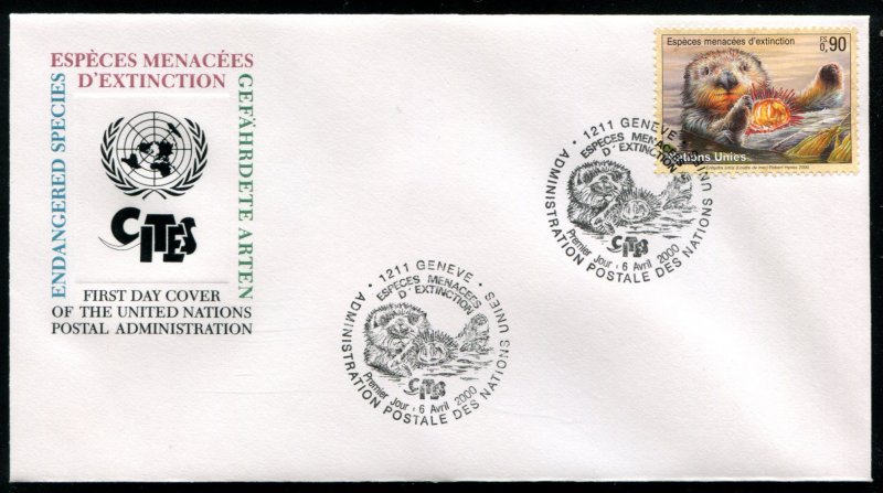 352-355 UN - Geneva Endangered Species FDC