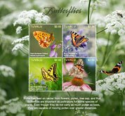 2017/12 - TUVALU -  BUTTERFLIES           4V    MNH **