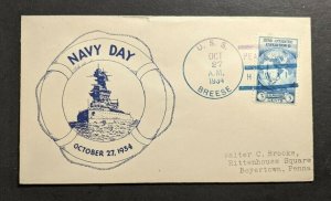 1934 USS Breese Navy Cover to Boyertown PA Pearl Harbor Hawaii Cancel