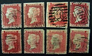 Great Britain, Scott 20, Used, 8 different plate positions