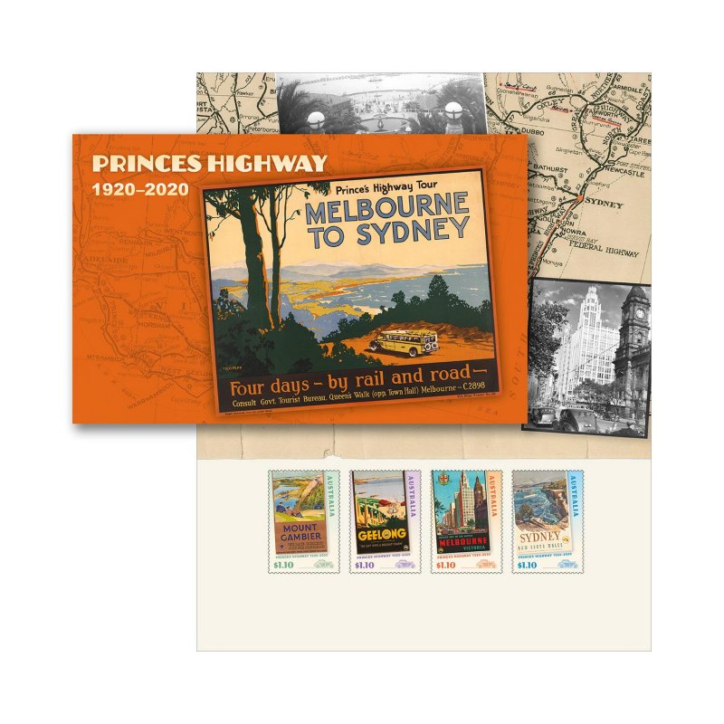 Australia stamps 2020. - Princes Highway : 1920-2020 stamp pack