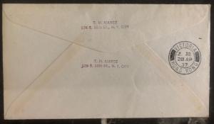 1937 Manila Philippines First Flight Airmail Cover FFC to NY USA Via Hong Kong