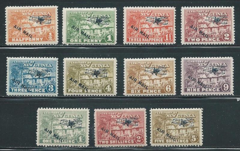 New Guinea C1-11 Airmails SHORT set MLH