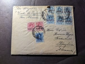 1930 Spain Zeppelin Cover and Postcard Cover to Pforzheim Germany