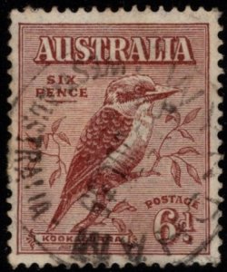 1932 Australia Scott #- 139 6p Light Brown Kookaburra Used