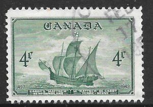 Canada 282: 4c John Cabot’s Ship “Matthew”, used, F-VF