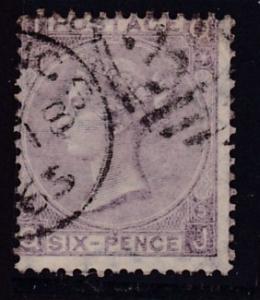 Great Britain 1865 QV Nr.45 6d lilac London Numeral  Plate-5 F/VF/(o)