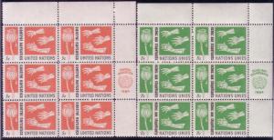 UN Sc# 131 / 132 Drug Abuse Corner Blks of 6 MNH  L11