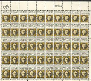 US #1405 Mint Sheet Edgar Lee Masters 