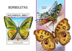 Mozambique - 2018 Butterflies on Stamps - Souvenir Sheet - MOZ18505b