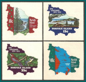 Norfolk Island 1974 UPU, MNH  #181-184,SG158-SG161