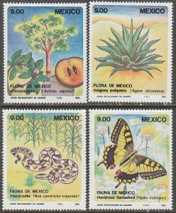 MEXICO 1324-1327, FLORA & FAUNA OF MEXICO. MINT, NH. F-VF.