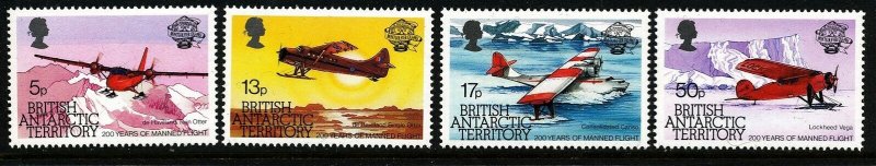 BAT British Antarctic Territory 1983 Aeroplanes very good set. MNH