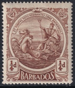 Sc 127 Barbados 1912 Seal of the Colony ¼ pence issue MVLH CV 90¢