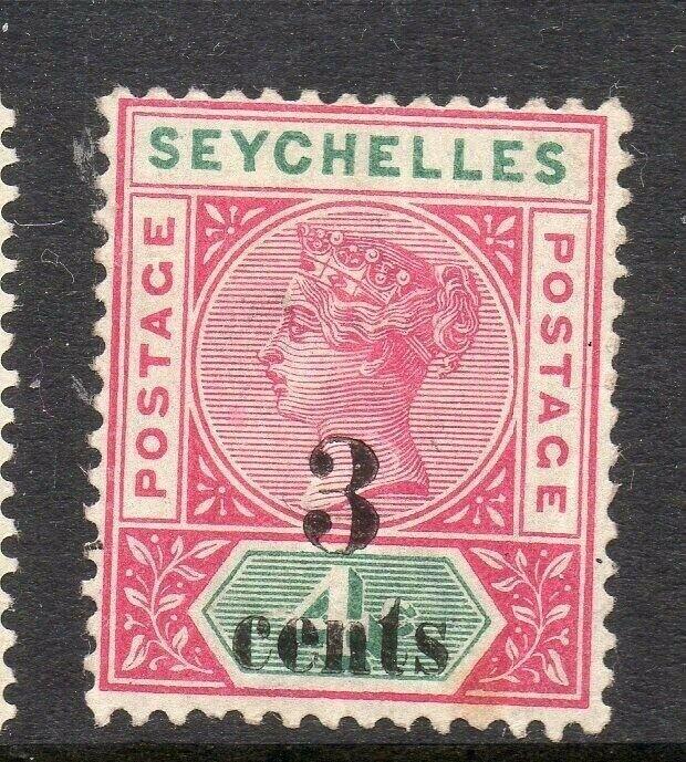 Seychelles 1893 Early Issue Fine Mint Hinged 3c. Surcharged 309015