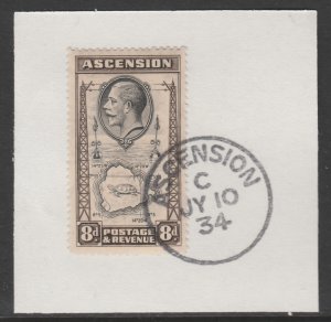 ASCENSION 1934 KG5 Pictorial  8d on piece with MADAME JOSEPH  POSTMARK