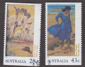 Australia # 1191-1192, Paintings, Used, 1/2 Cat.