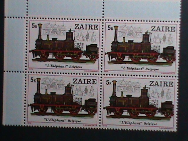 ZAIRE-1980 SC# 935-42-WORLD FAMOUS TRANIS-MNH IMPRINT BLOCK SET VERY FINE