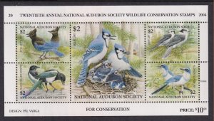 Audubon Society Birds Souvenir Sheet Cinderella MNH VF