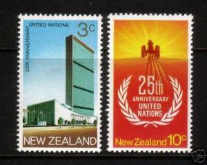 NEW ZEALAND 1970 UNITED NATIONS  SET 2 MNH