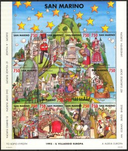 San Marino 1993 Art Village of Europa S/S MNH