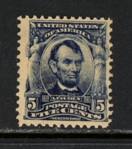 SCOTT 304 1903 5 CENT LINCOLN REGULAR ISSUE MNH OG F-VF CAT $95!