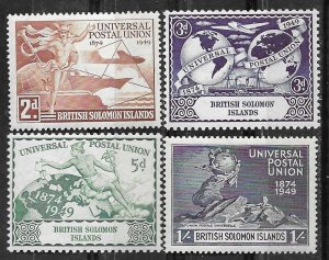 Solomon Islands # 84-87  U.P.U. Anniversary  1949   (4) VLH Unused