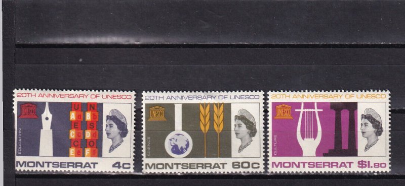 LI07 Montserrat 1966 The 20th Anniversary of UNESCO  mint hinged stamps