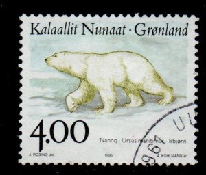 Greenland Sc 296 1995 4 kr Polar Bear stamp used