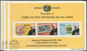 Nauru 1978 SG207 Sir Rowland Hill (3) MS MNH