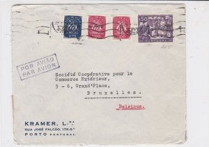 portugal 1948 air mail stamps cover ref 19381